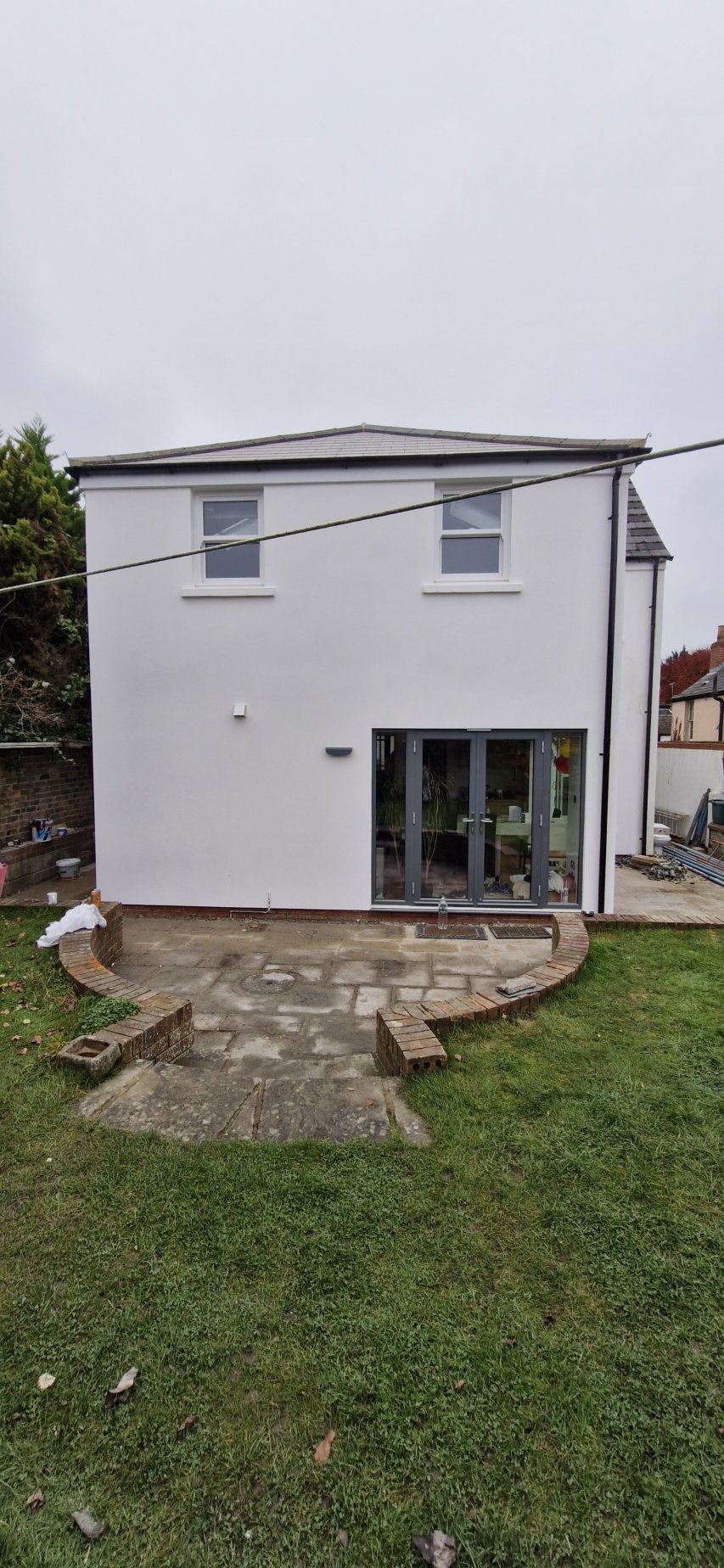rendered house extension